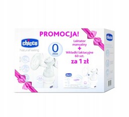 Chicco NaturalFeeling Laktator manulany wkładki 60 szt.