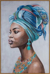 Eurofirany Obraz 659b 80x120 szary niebieski afrykańska kobieta