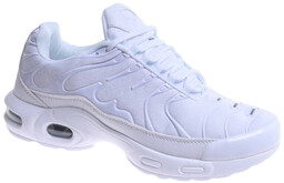 Białe wiązane męskie buty sportowe
