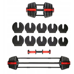 Zestaw sztangielek hantli regulowanych 43,5 kg 2w1 SGR40