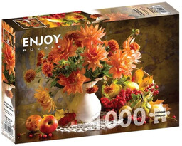 Puzzle 1000 Martwa natura z pomarańczowymi daliami -