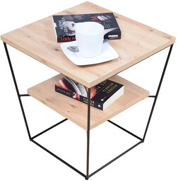 Elior Loftowy stolik kawowy z półką dąb artisan