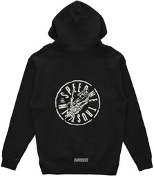 Czarna bluza z kapturem SKULL PISTON-S