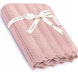 Kocyk Bambusowy powder pink 80x100 feather My Memi