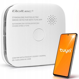 Czujnik dymu Qoltec WiFi Tuya alarm 85 dB