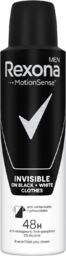 Rexona Men, antyperspirant w aerozolu, Invisible Black&White, 150