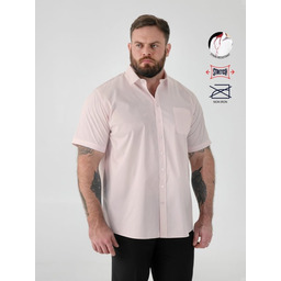 Duża Koszula Męska Plamoodporna Non Iron Elastyczna Różowa