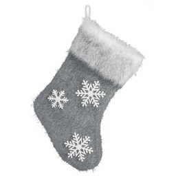 Eurofirany Ozdoba świąteczna 22x45 416B popielata śnieżynki popielata