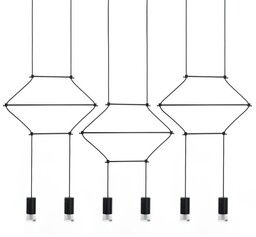 Lampa wisząca FLUSSO LINE 6 czarna