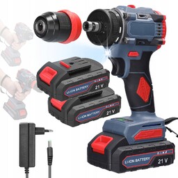 Wkrętak Elektryczny Z Wiertarką Litową 21V 1300mAh 2×AKU