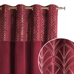 Zasłona gotowa welurowa na przelotkach welur velvet bordo