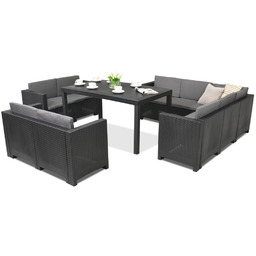 Meble ogrodowe z technorattanu Colorado Comida 9 antracytowe