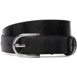Pasek Calvin Klein Round Buckle Debossed LV04F7143G Czarny