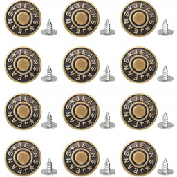 GUZIKI DŻINSOWE 12 SZT 20MM NITY METALOWE WYMIENNE