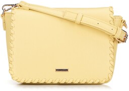 Damska crossbody z obszytą klapą żółta