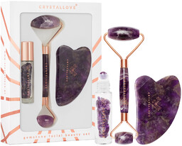 CRYSTALLOVE Amethyst Beauty Set Zestaw roller do masażu