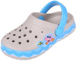 Szaro-niebieskie croksy/klapki dziecięce George Świnka Peppa