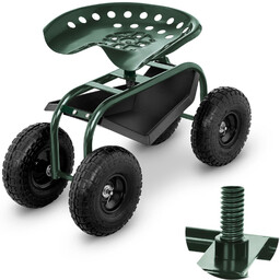 Siedzisko na kółkach do prac ogrodowych zbioru truskawek