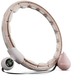 Hula-hop z obciążeniem i licznikiem beżowe