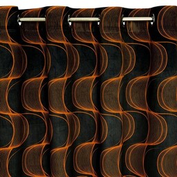 EUROFIRANY Zasłona Pola 140 x 250 cm Czarno-pomarańczowy