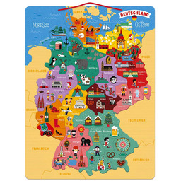Janod J05477 mapa Niemiec, magnetyczna, puzzle dla dzieci,