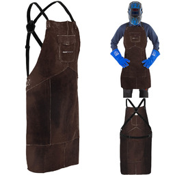 Fartuch spawalniczy ochronny skórzany rozmiar XL - brązowy