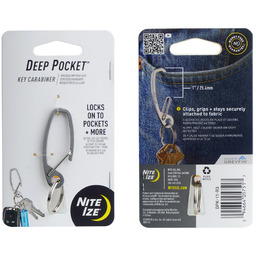 Karabińczyk Deep Pocket - Stal nierdzewna - Srebrny