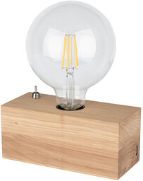 Lampa stołowa Theo 1xE27 maks. 25W dąb olejowany/czarny