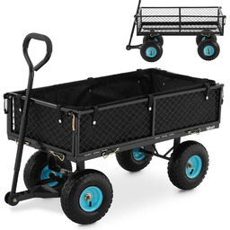 Wózek ogrodowy składany z plandeką do przewożenia ziemii