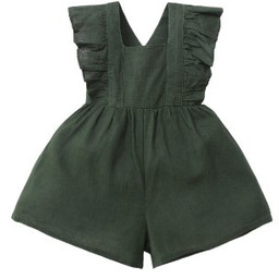 Śliczny Kombinezon Niemowlęcy Ogrodniczki Wizytowe Zielone Dziewczęce 86/92