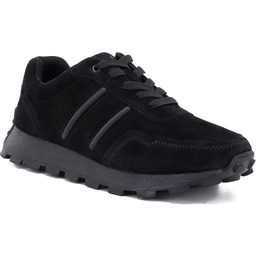 Skórzane półbuty sneakersy platformy czarny S.Barski