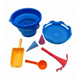 Travel Zestaw zabawek do piaskownicy 7szt CompacToys niebieski