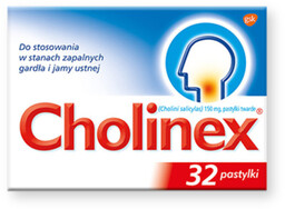 Cholinex, 32 pastylek do ssania na ból gardła