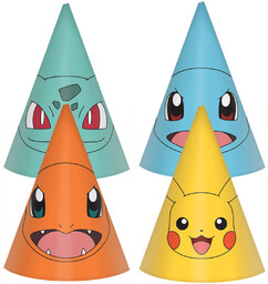 Czapeczki urodzinowe Pokemon - 8 szt.