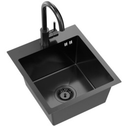 Zlewozmywak jednokomorowy MYQ LEO 10 S LEO10SBS3 Czarny