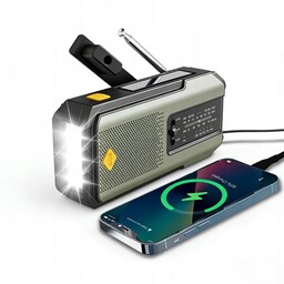 Radio Przenośne Kuchenne Solarne Dynamo Budowlane Latarka Powerbank