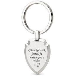 Męski brelok srebrna tarcza z grawerem ochronny amulet