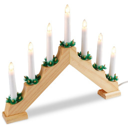 Świecznik adwentowy drewniany na 7 świeczek 41,5x29 cm