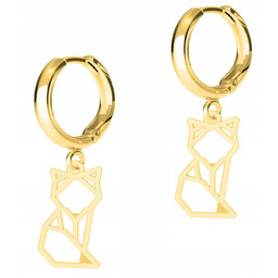 Złote Kolczyki Koty Kotki Blaszki z Kotami Cat