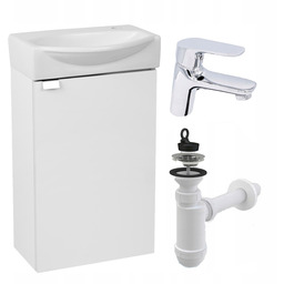 Biała Szafka Łazienka z Umywalką Mała 40 x