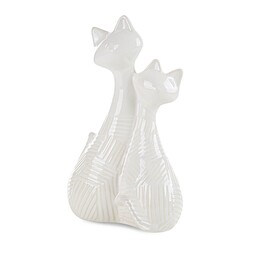 Eurofirany Figurka ceramiczna Romina 19x10x29 Koty kremowa 01