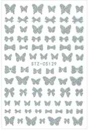Naklejki do paznokci 3D samoprzylepne brokatowe motyle STZ-CS129