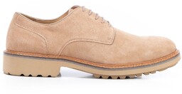 Męskie derby ze skóry zamszowej jasny beż