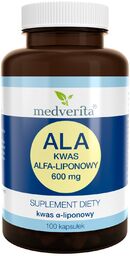 Medverita ALA Kwas Alfa-liponowy 600 mg, 100 kapsułek