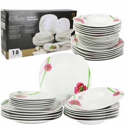 Serwis Obiadowy Porcelanowy Komplet Talerzy Na 6 Osób