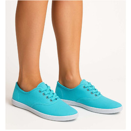 Wiązane damskie tenisówki miętowe