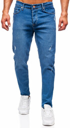 Spodnie męskie jeansowe slim fit granatowe Denley Gianmarco