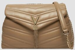 VALENTINO Duża beżowa damska torebka Privilege Flap Bag