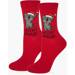 Skarpetki damskie świąteczne z kotem Meowy Xmas Marilyn