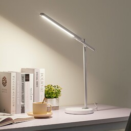 Lampa Stołowa Lindby, Valtorin, ściemnialny, biały, gabinet pracownia,